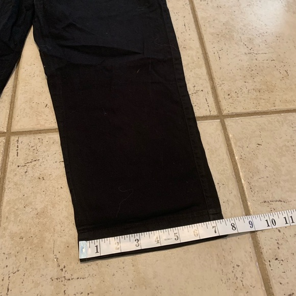 💜 Classic Black Cotton Flat-Front Trousers / Chinos - Large - Picture 6 of 7